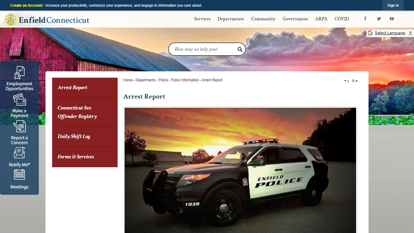Arrest Report | Enfield, CT - Official Website